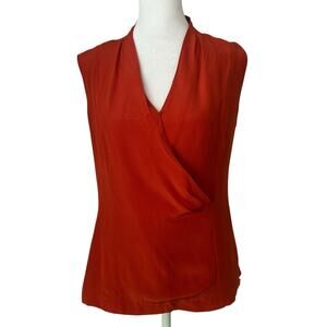 Classiques Entier dark orange sleeveless silk top size 4